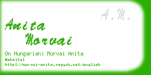 anita morvai business card